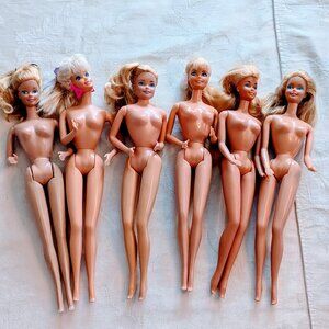 VTG Barbie Lot of 6 Twist & Turn 1966 Mattel Bendable Knees Blonde Hair Blue Eye